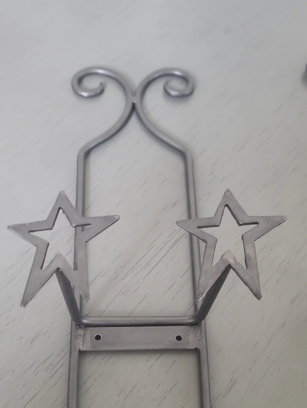 Set Of 2 Metal Decorative Star Accent Wall Hooks in Silver - Home Wall Decor